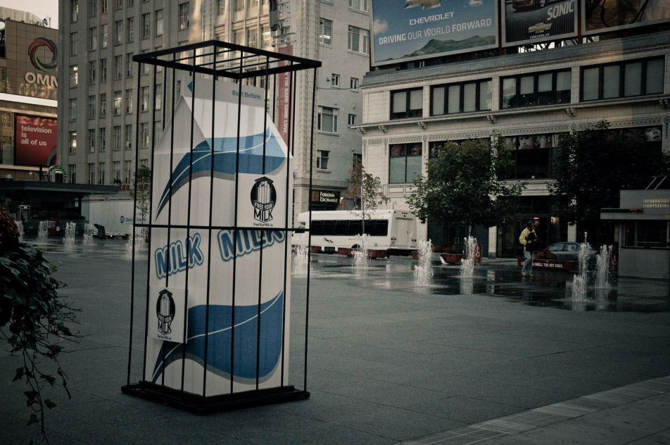 Guerrilla advertising activation on the street